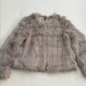 H&M Women's Teddy Jacket in Taupe
